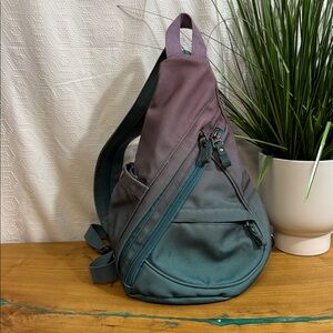 KL928 Canvas Blue/Purple Sling Bag Crossbody Backpack Shoulder Bag Rucksack